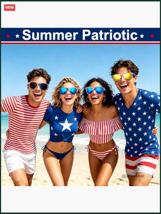 12 Pairs American Flag Sunglasses UV400 4th July Party Favors Patriotic Glasses main image 7